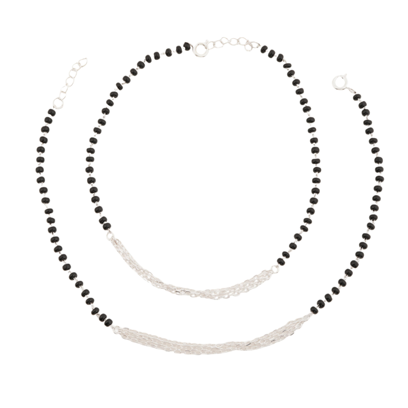 Beaded Silver Anklet - Image 6