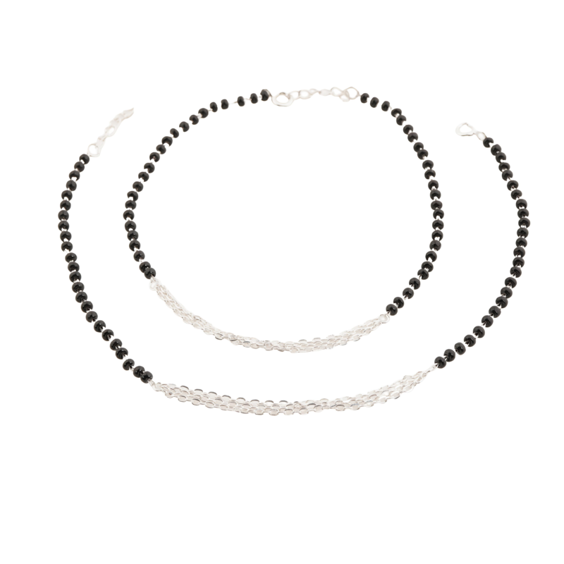 Beaded Silver Anklet - Image 4
