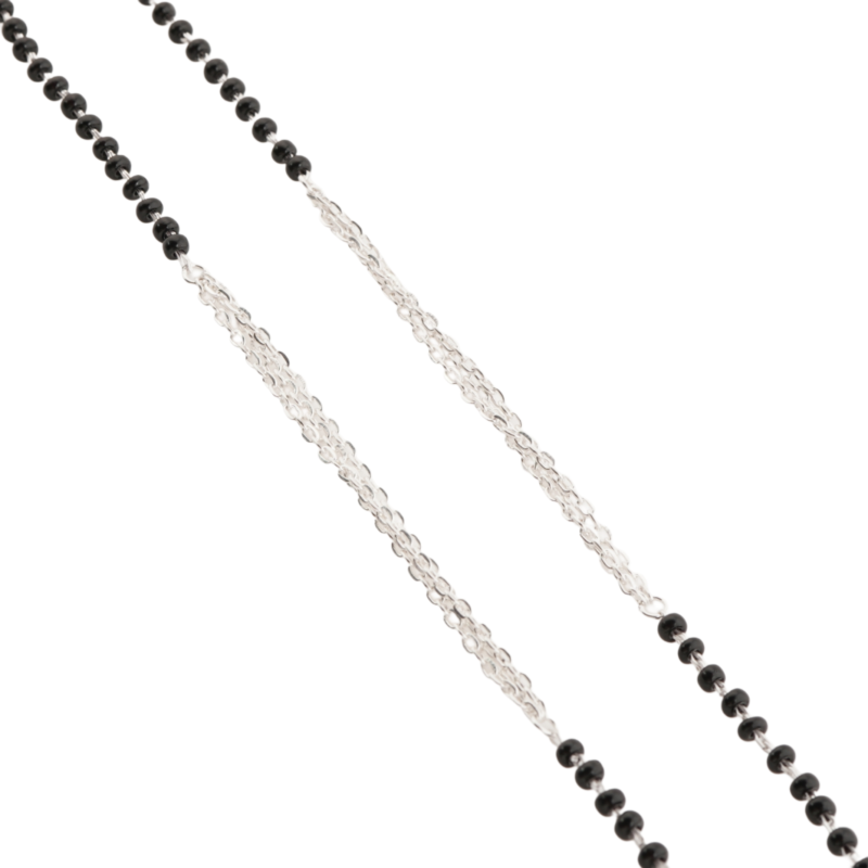 Beaded Silver Anklet - Image 3