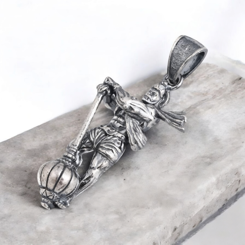 Silver Oxidised Hanuman ji Pendant - Image 2