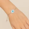 Silver adjustable Evil eye bracelet 2