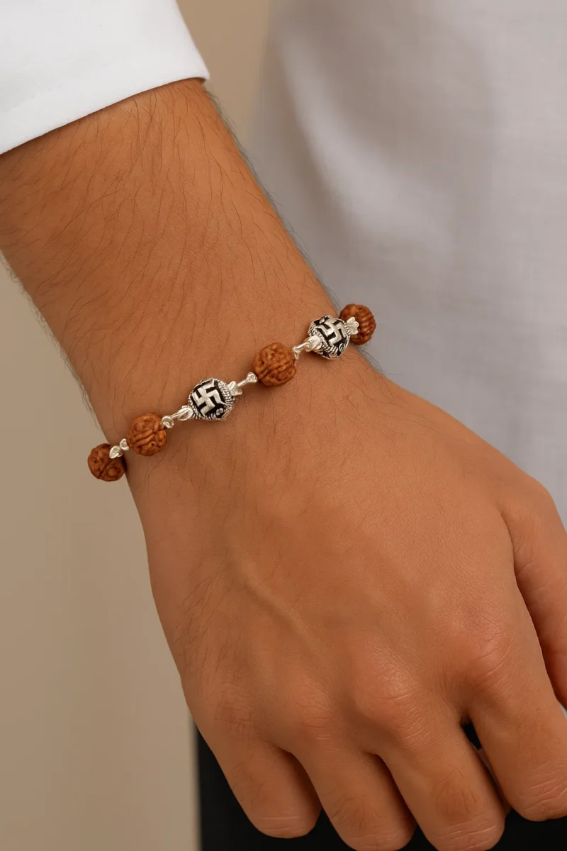 Rudraksh Swastik Bracelet - Image 6