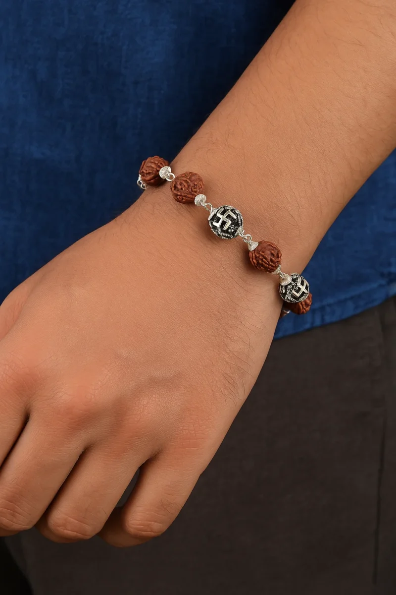 Rudraksh Swastik Bracelet