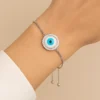 Silver Evil Eye Round Bracelet