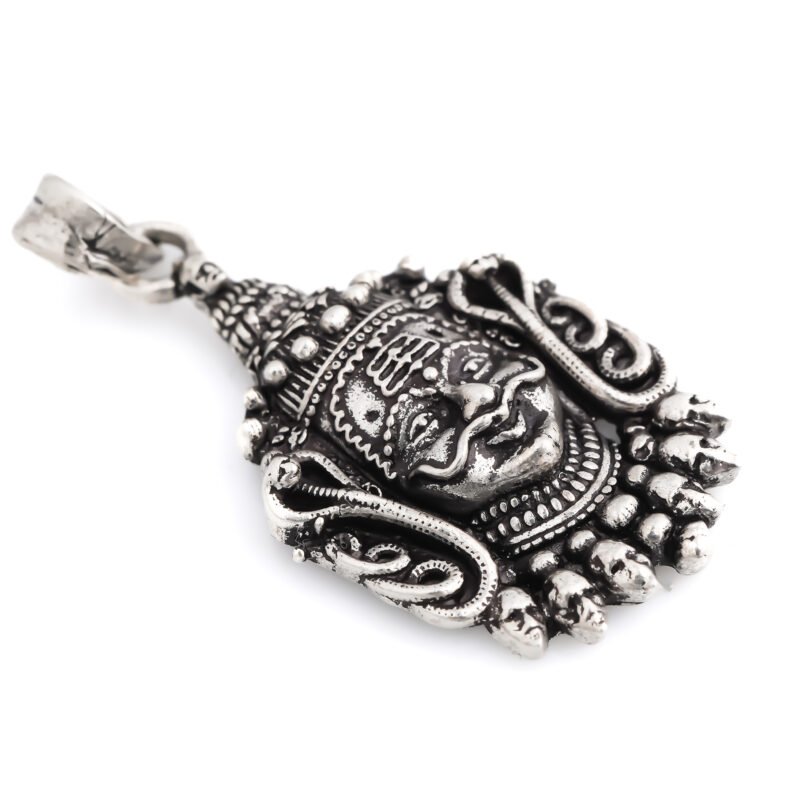 Silver Oxidised shivji Pendant - Image 3