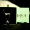 Pure 925 Silver Emerald Pendant set and earrings