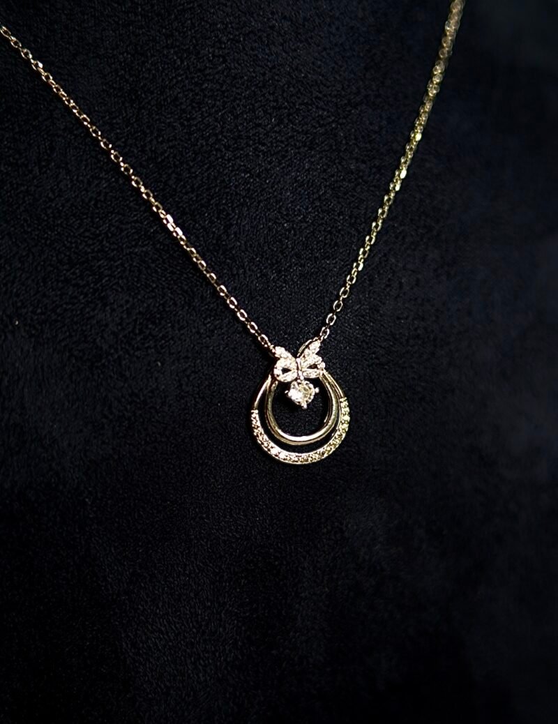Pure 925 Silver blossom hoop pendant
