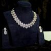 Pure 925 silver Elegant Oval-Cut Designer Necklace & Earring Set
