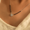 Pure 925 Silver Zircon Solitaire mangalsutra and earrings