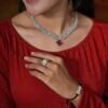 Silver Ruby Charm Necklace